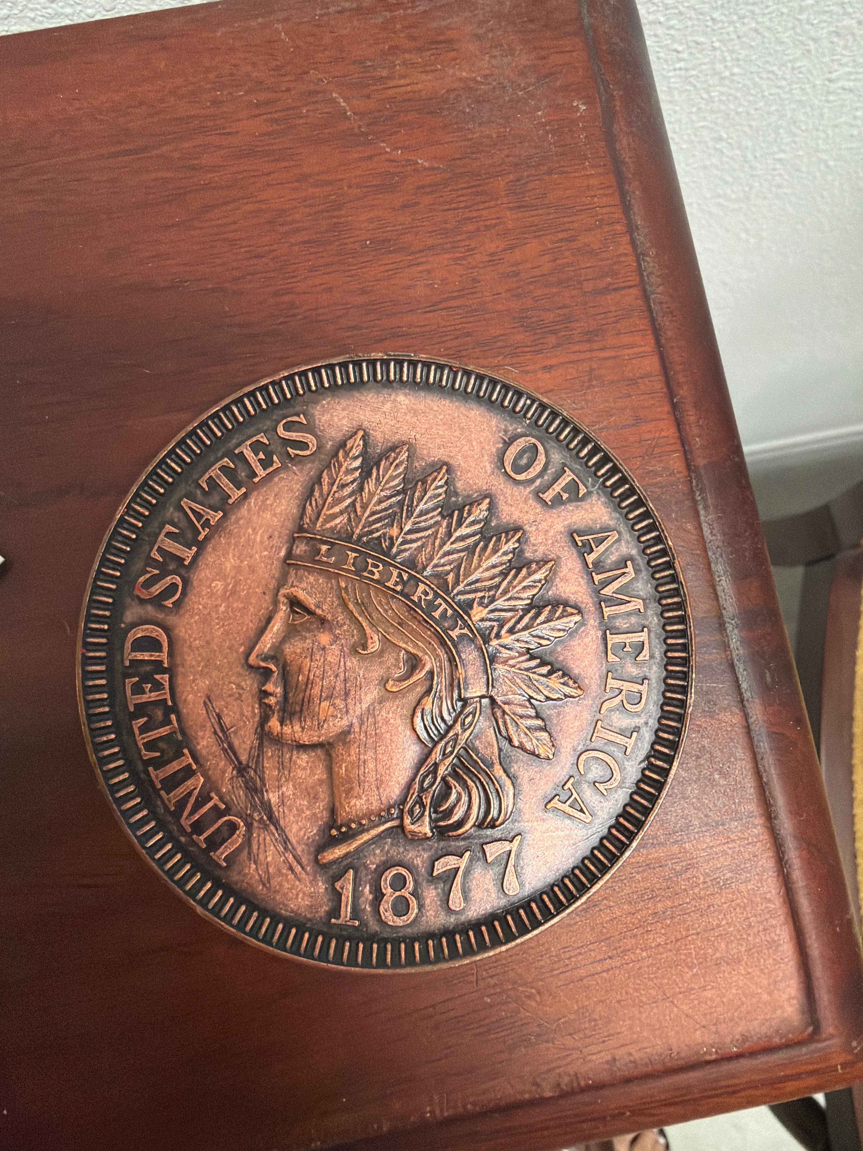 Large Reproduction 1877 Indian Head penny