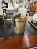 Hammered brass-like Jar & Lid
