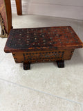 Leather-studded Wooden Box