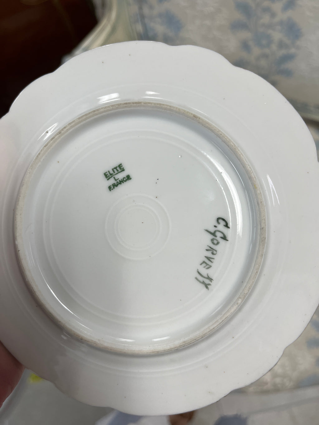 Hand-painted Elite France porcelain plate signed by C. Gorveyy