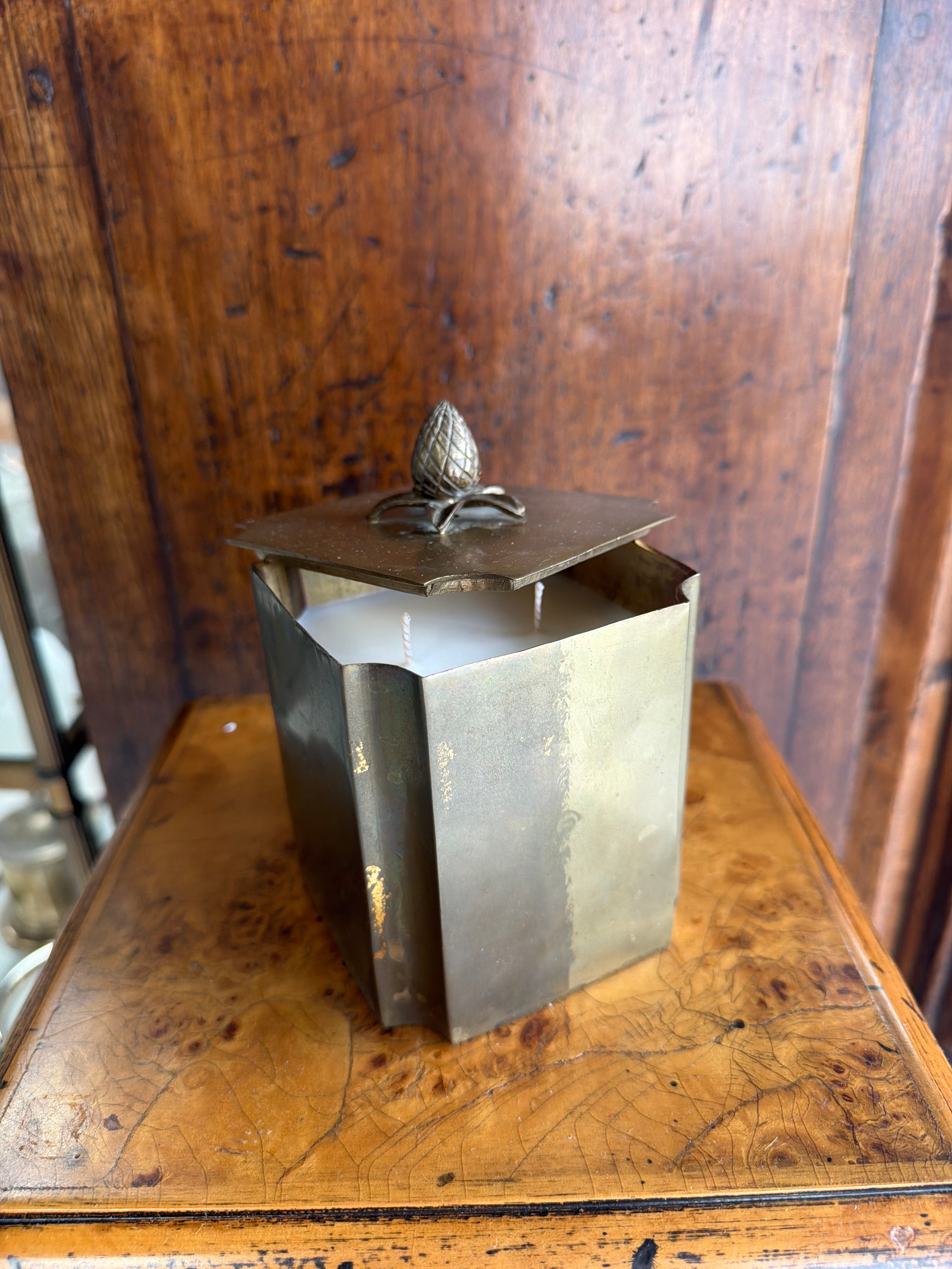 Vintage Brass Caddy Candle