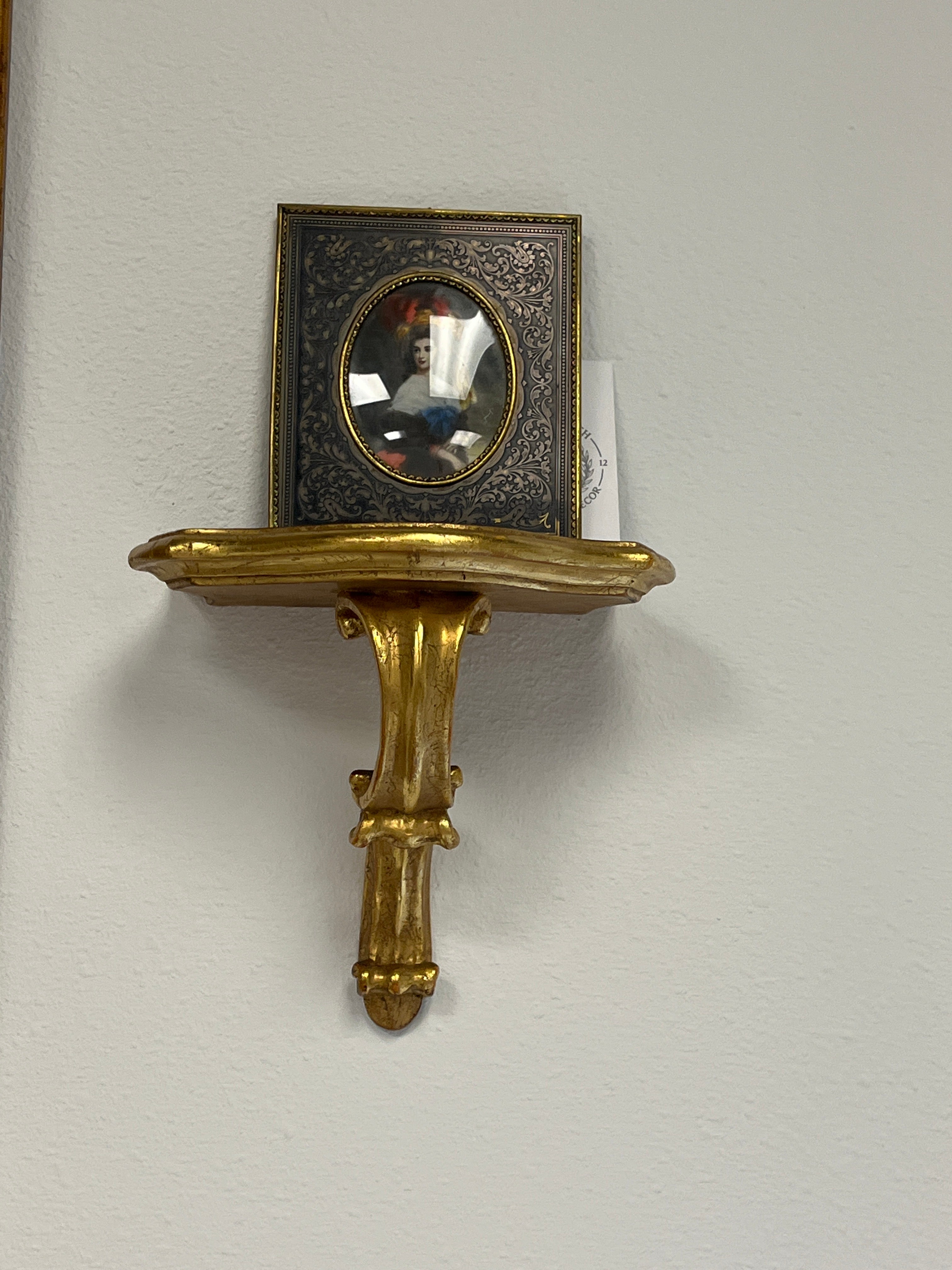 Vintage Florentine Gilded Ceramic Wall Sconce