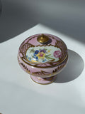 French Limoges Porcelain Lidded Pedestal Bowl, Blush
