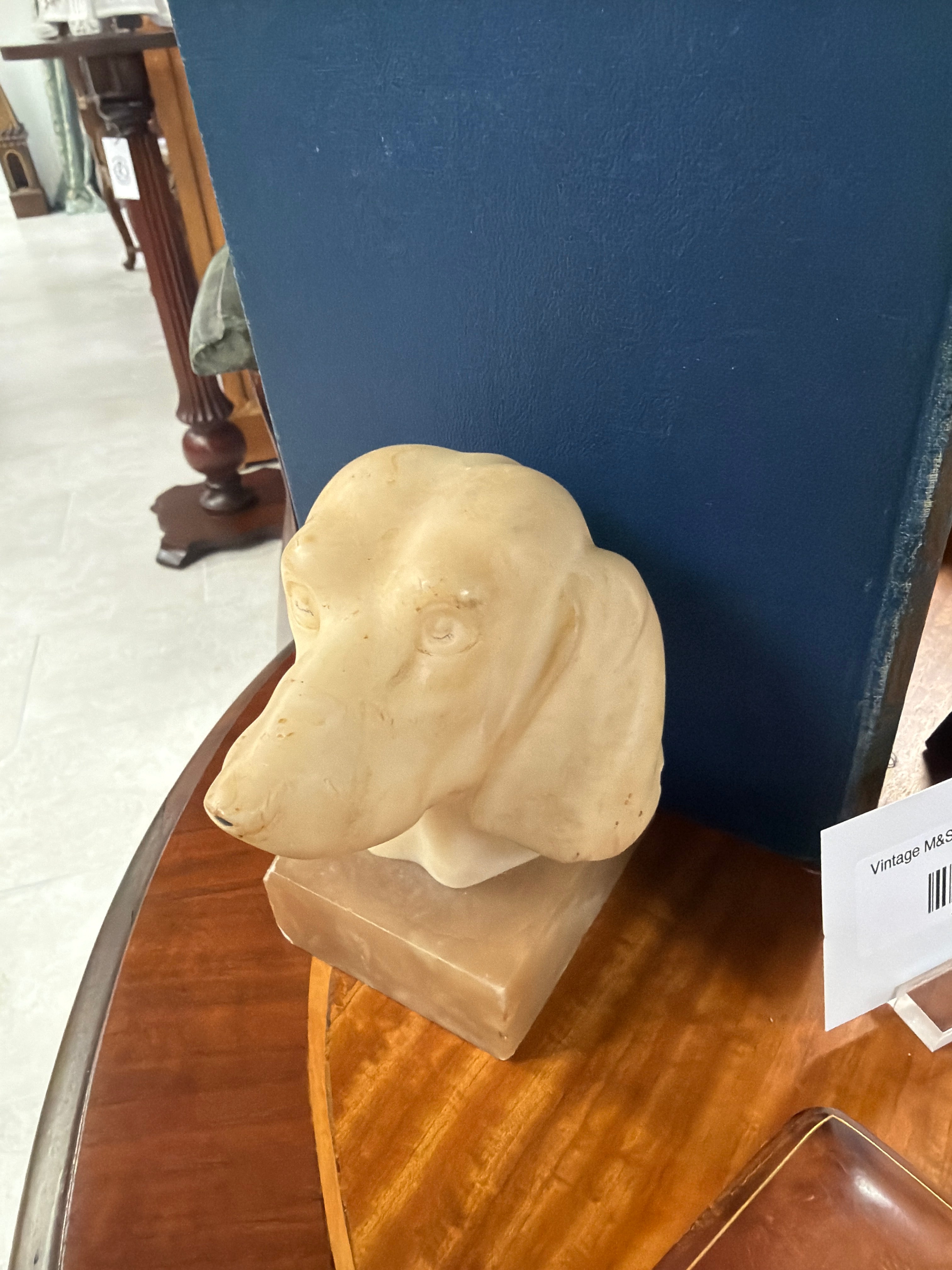 Alabaster Hounds Bookend Pair