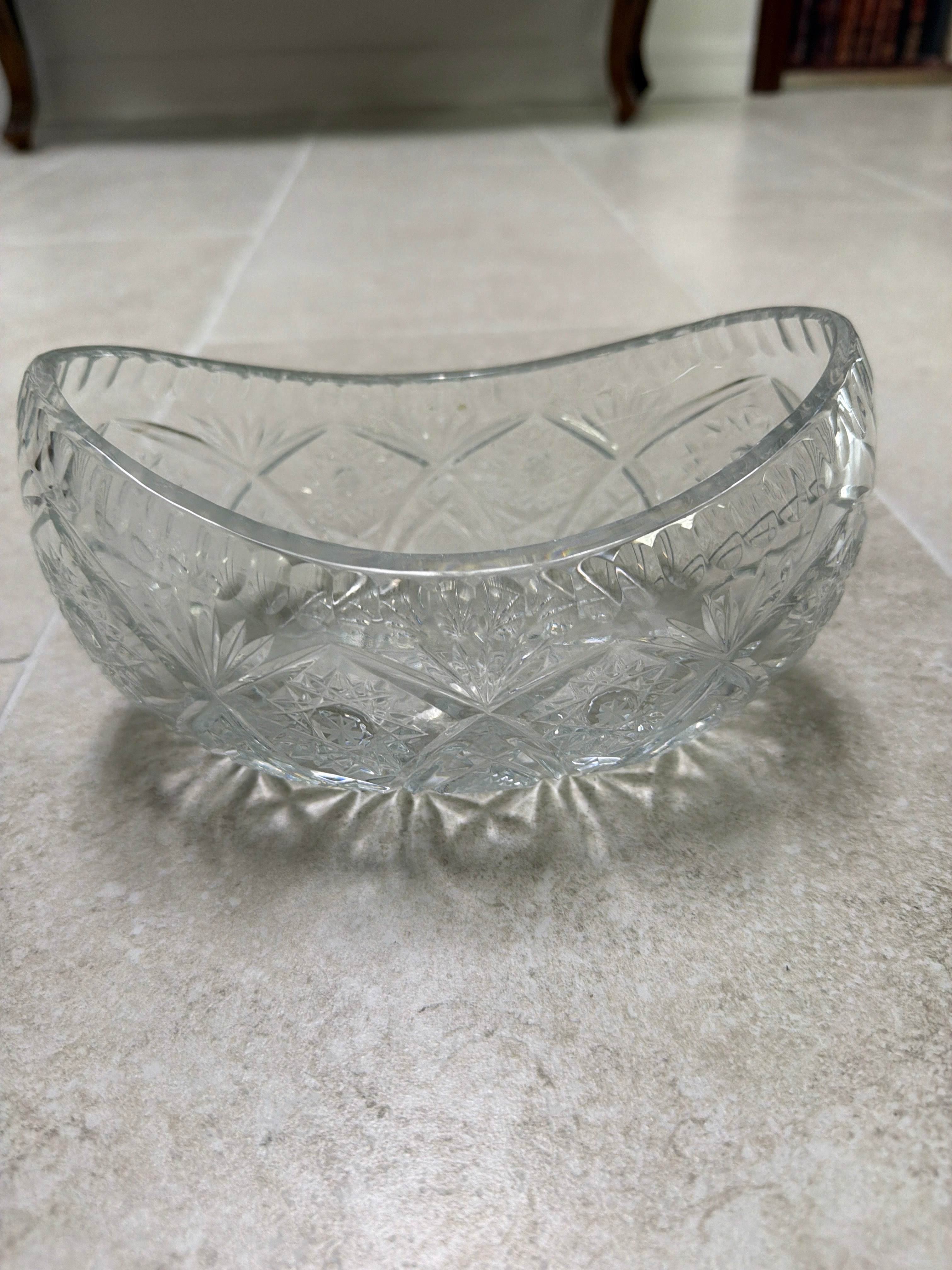 Crystal Boat Shape Bowl