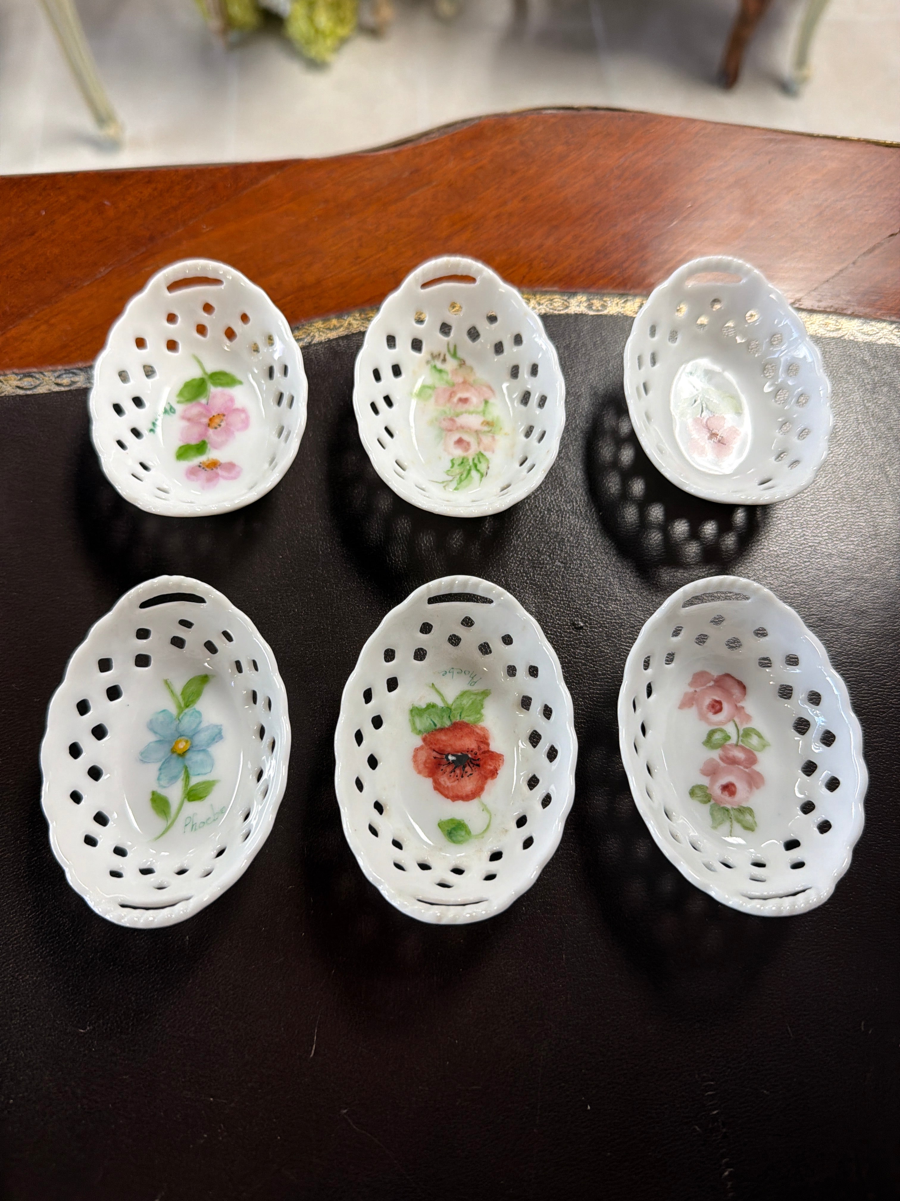 Miniature Reticulated Porcelain Baskets