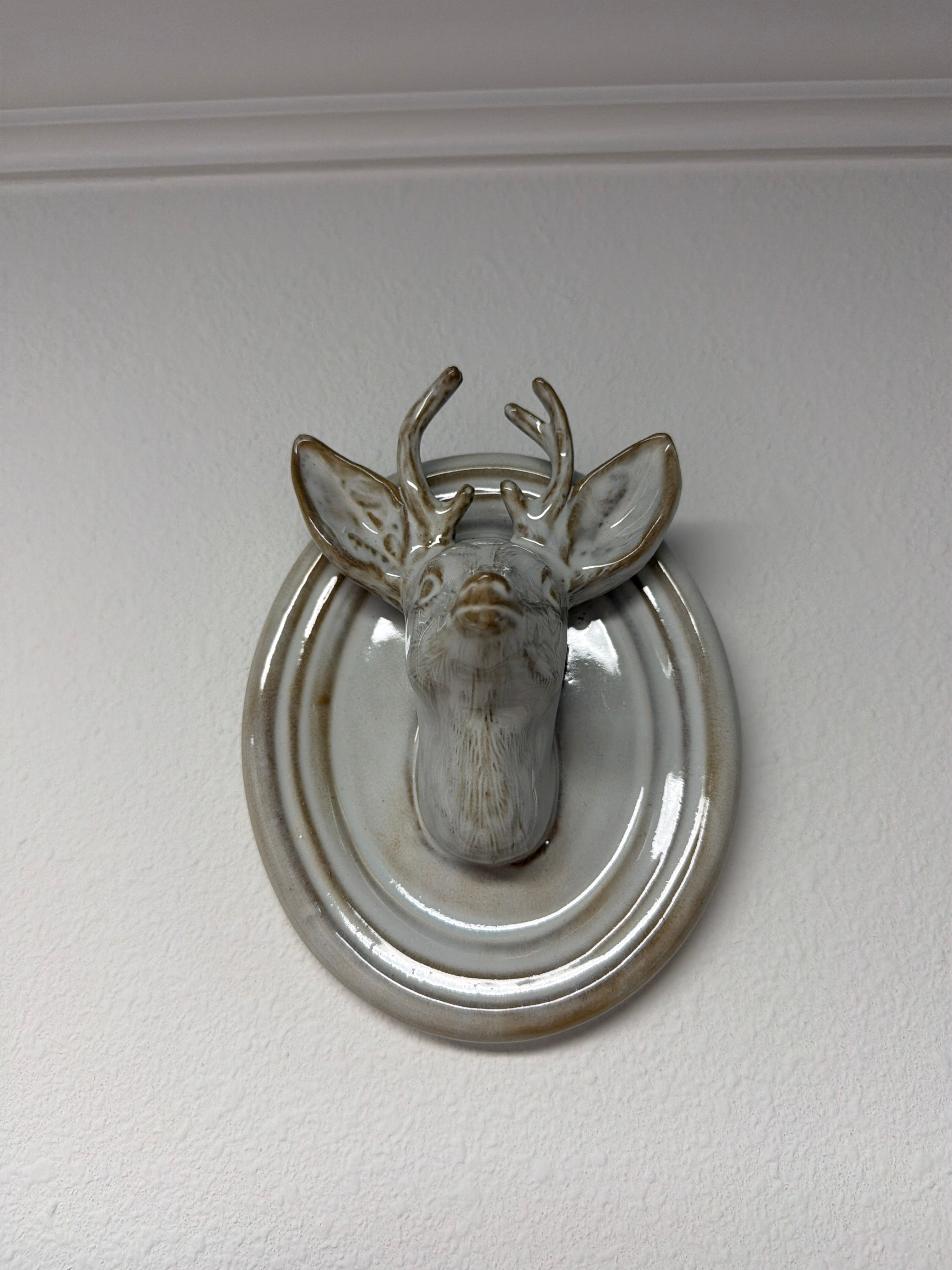 Ceramic Stag Trophy Wall Plaque