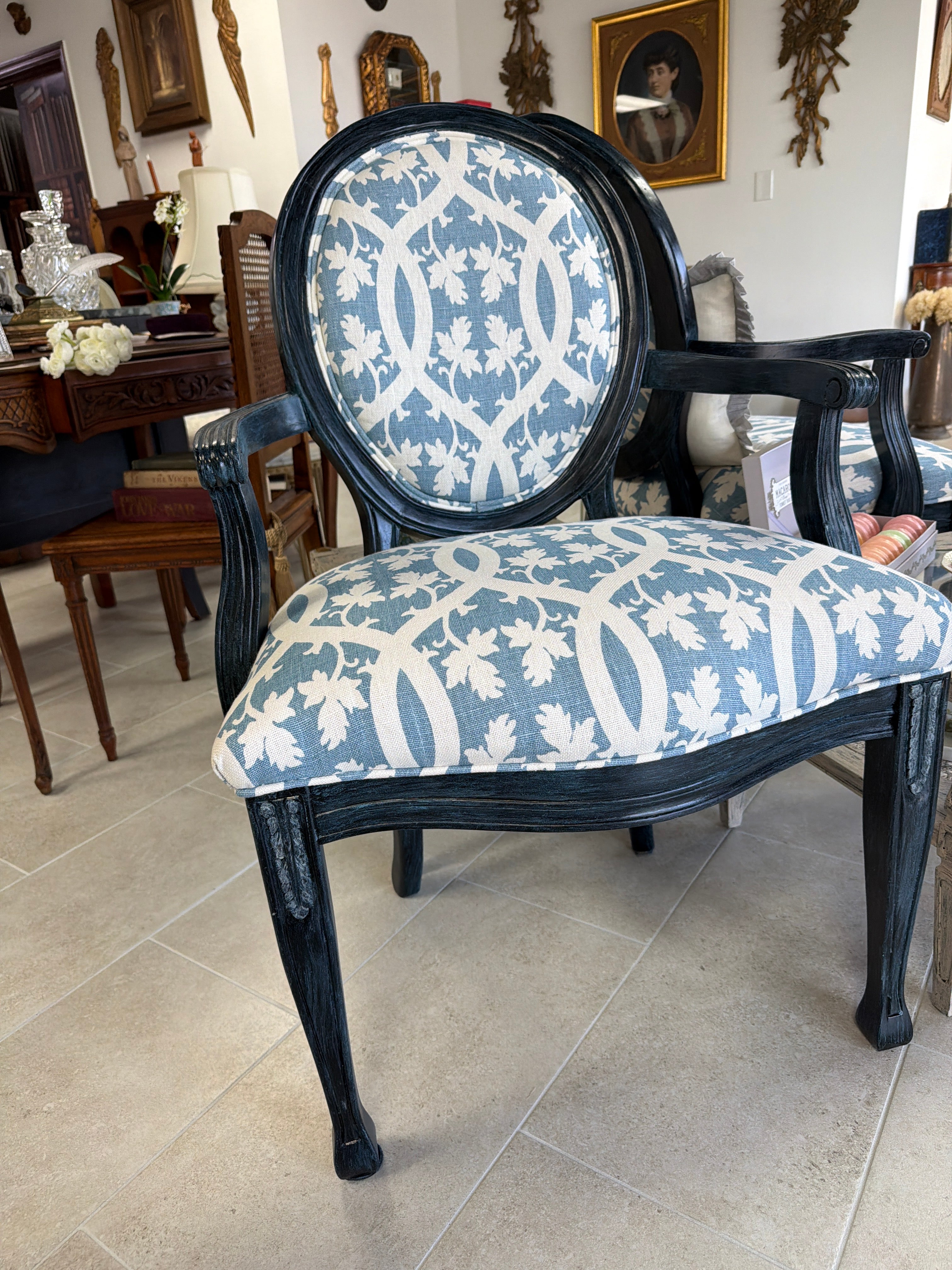 Upholstered French Style Armchair