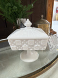 Milk Glass Pedestal Candle