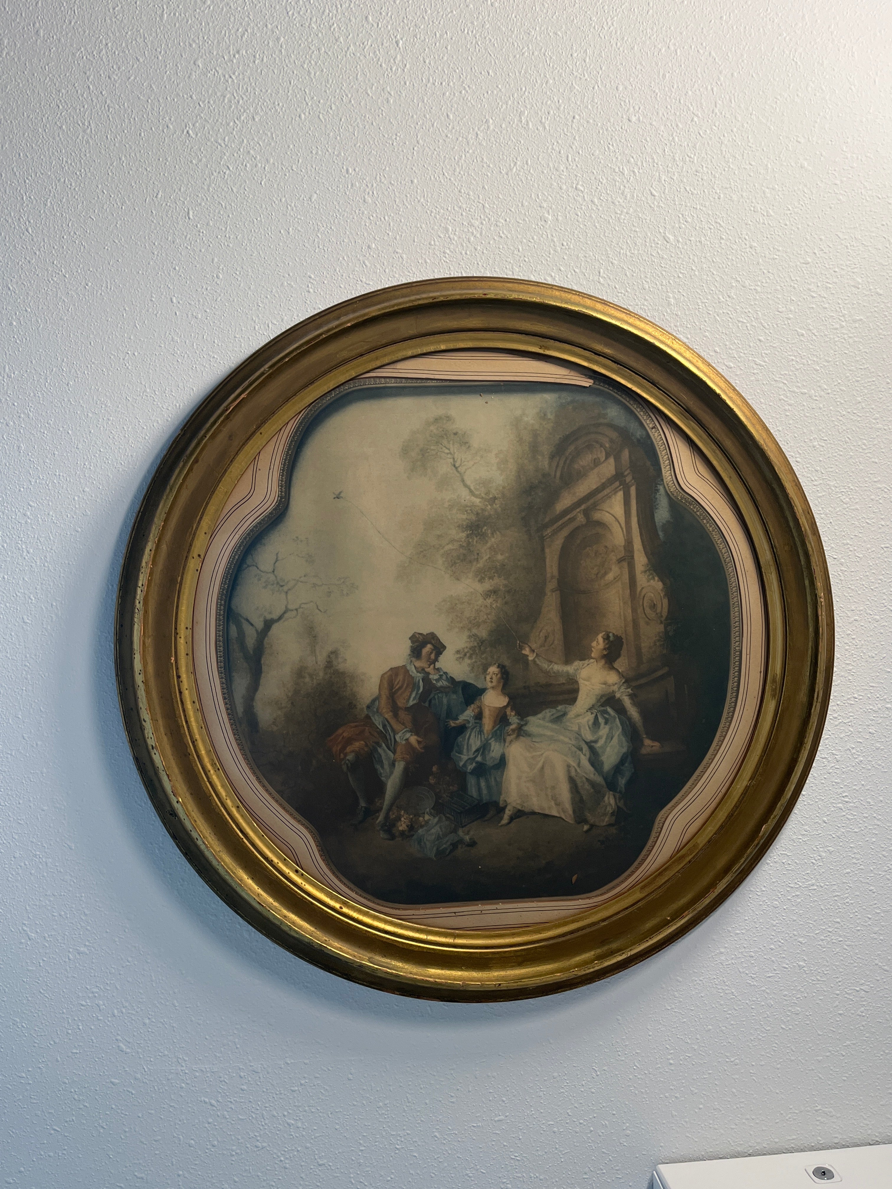 Rococo-style print of “fetes galants”