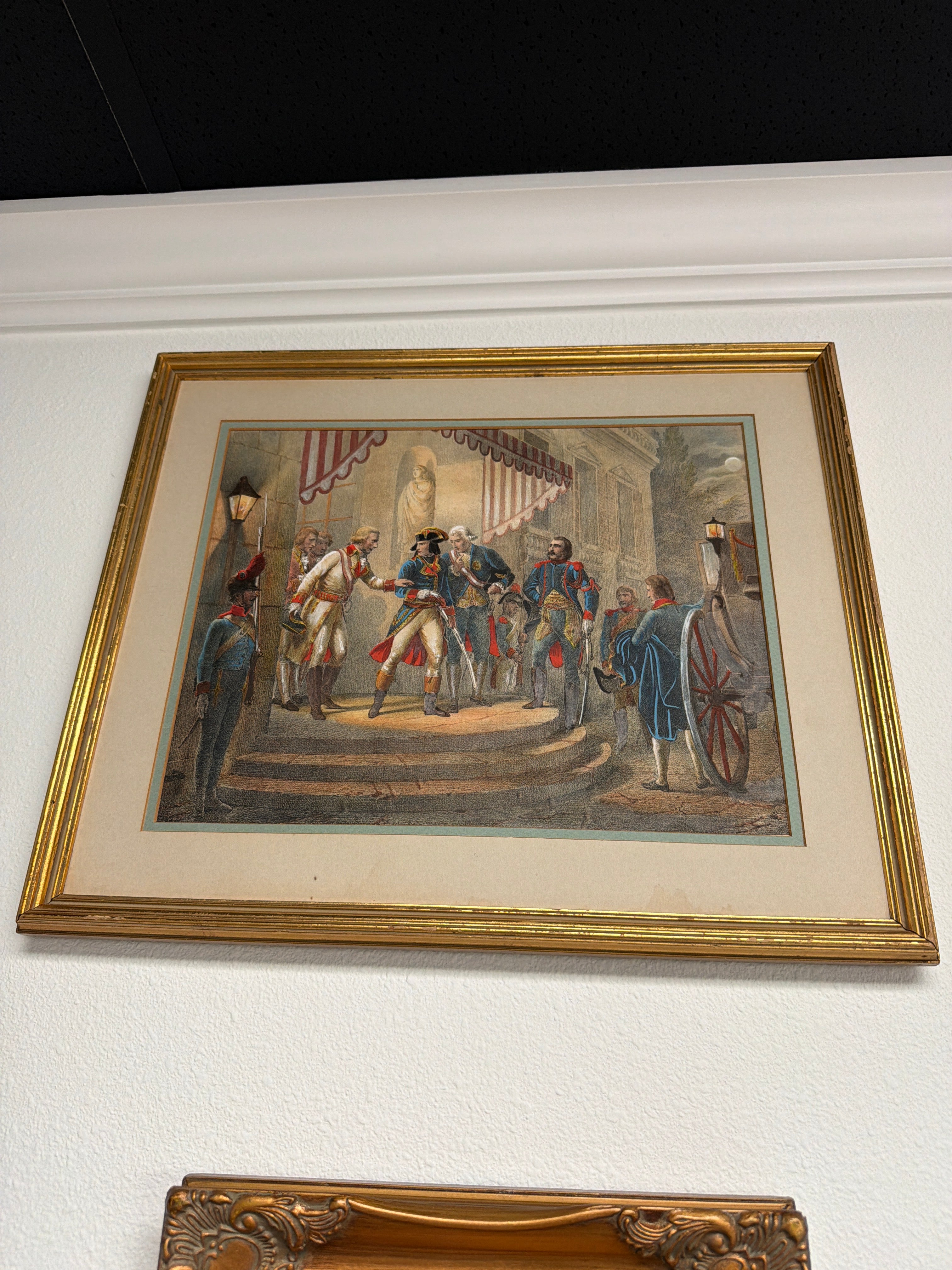 Hand-colored Etching of Napoleon Bonaparte at Udine, Signed