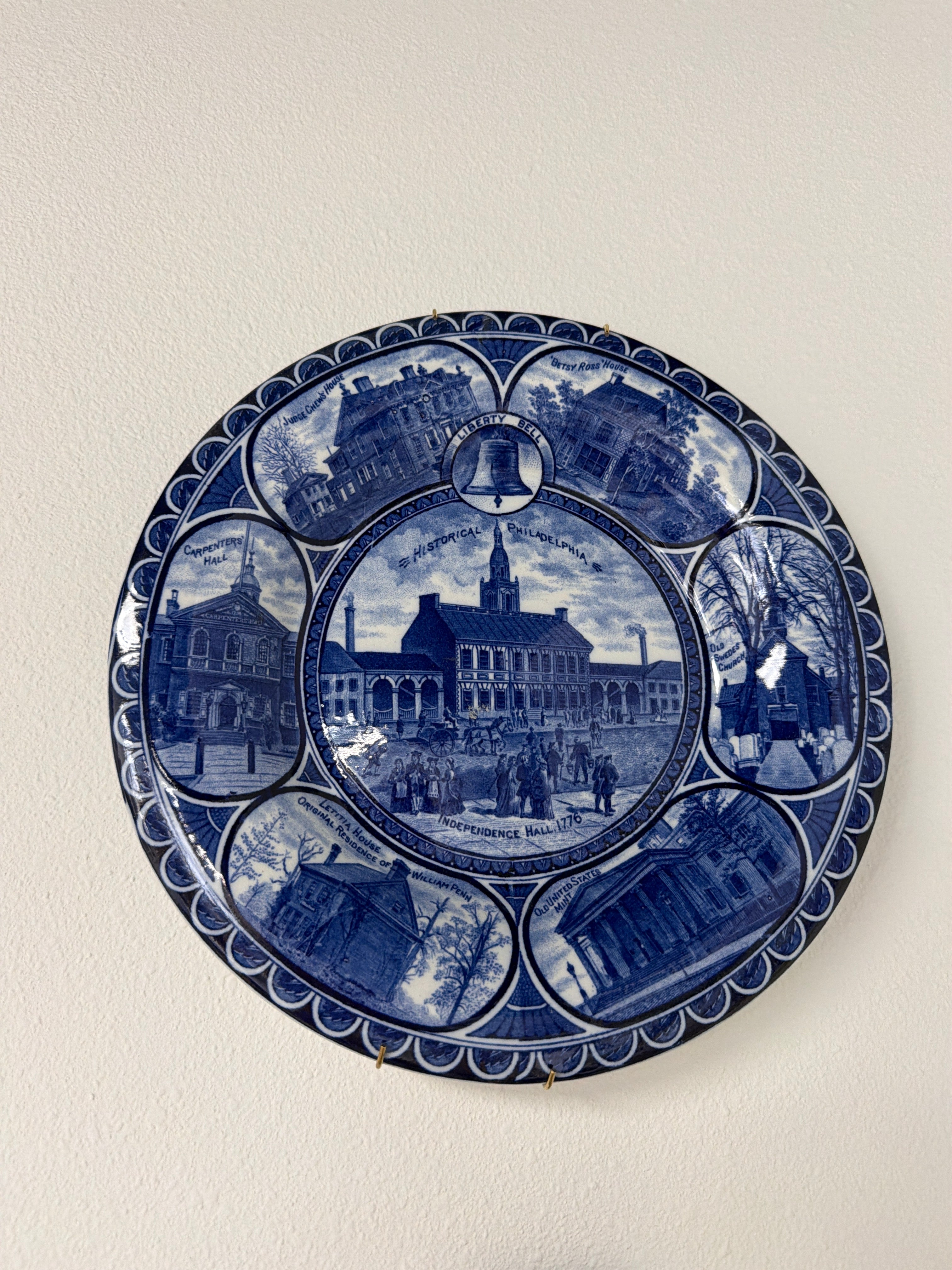 Vintage Staffordshire Plate - Independence Hall Philadelphia 1776