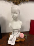 Bisque Bust Glazed Pedestal of Young Child