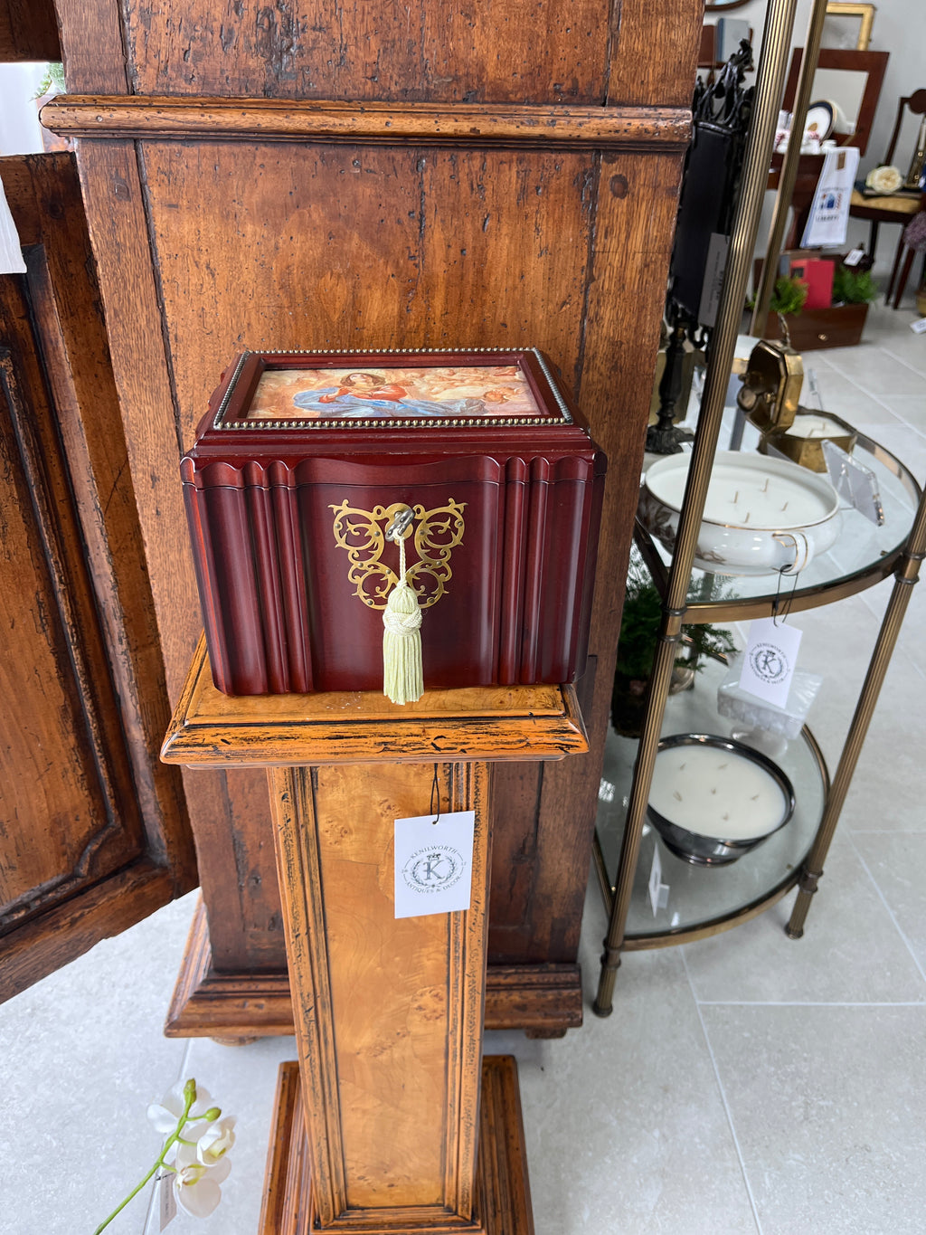 Decorative keepsake box w/key from The Bombay Company