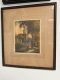 Bruton Parish Church, Williamsburg Etching by AF Mettell