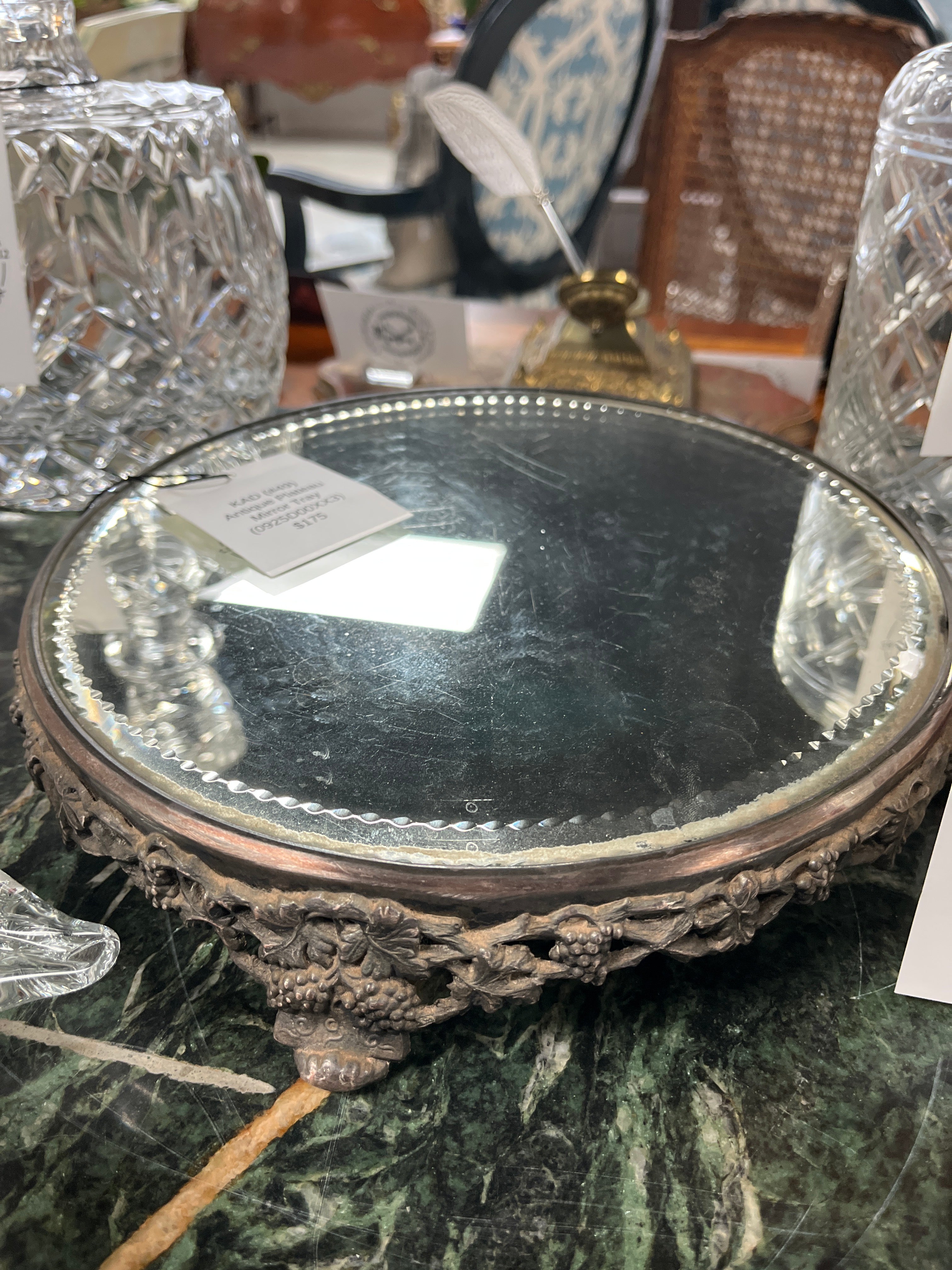 Antique Plateau Mirror Tray