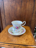 Royal Albert "Moss Rose" pattern teacup & saucer