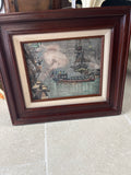 Color Engraving of "Washington's Barge Passing Through The Fleet,"