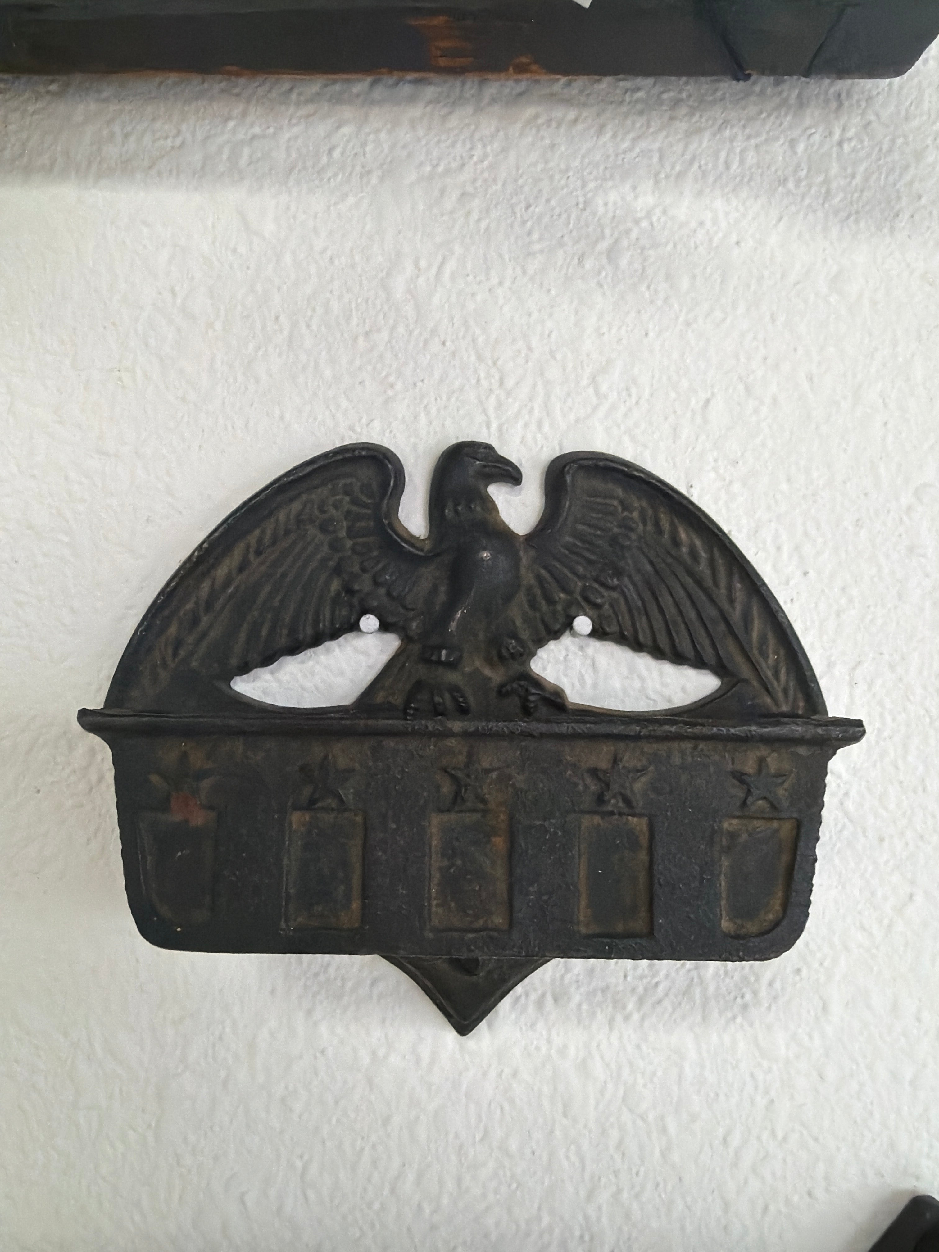 Vintage Cast Iron Wilton Eagle Match Safe