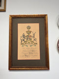 Framed Print Coat of Arms for William Legge, the Second Earl of Dartmouth