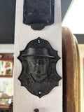 Wall-mounted Cast Iron Match Safe featuring Horace Greeley from the 1872 Presidential Campaign