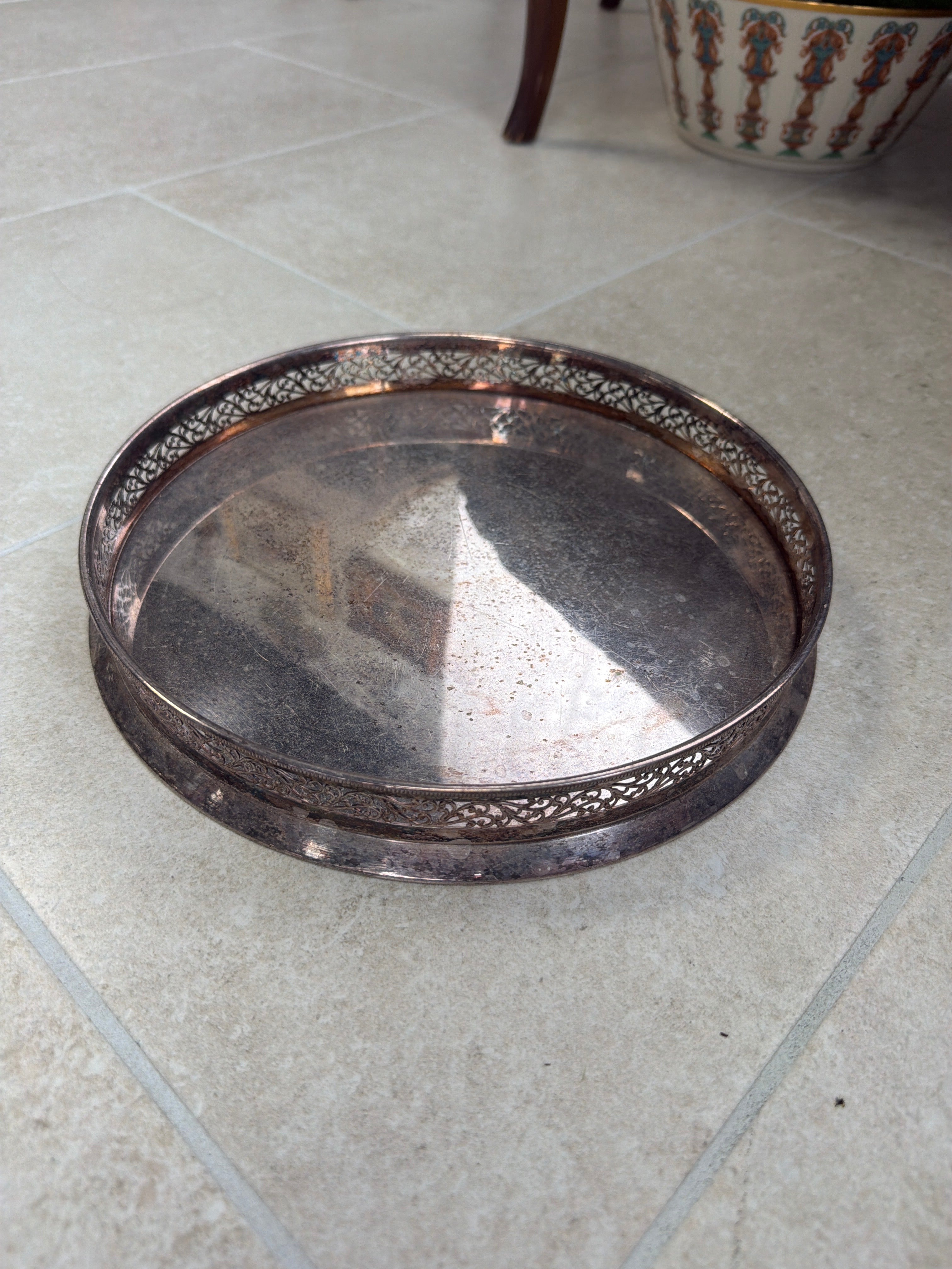 Round Silver-plated Tray