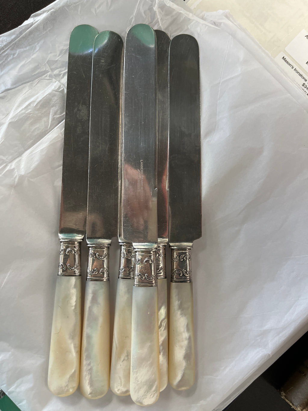 Landers, Frary & Clark Set of 6 Knives Monogrammed
