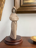 Lladro porcelain figurine of a Franciscan monk with a rosary