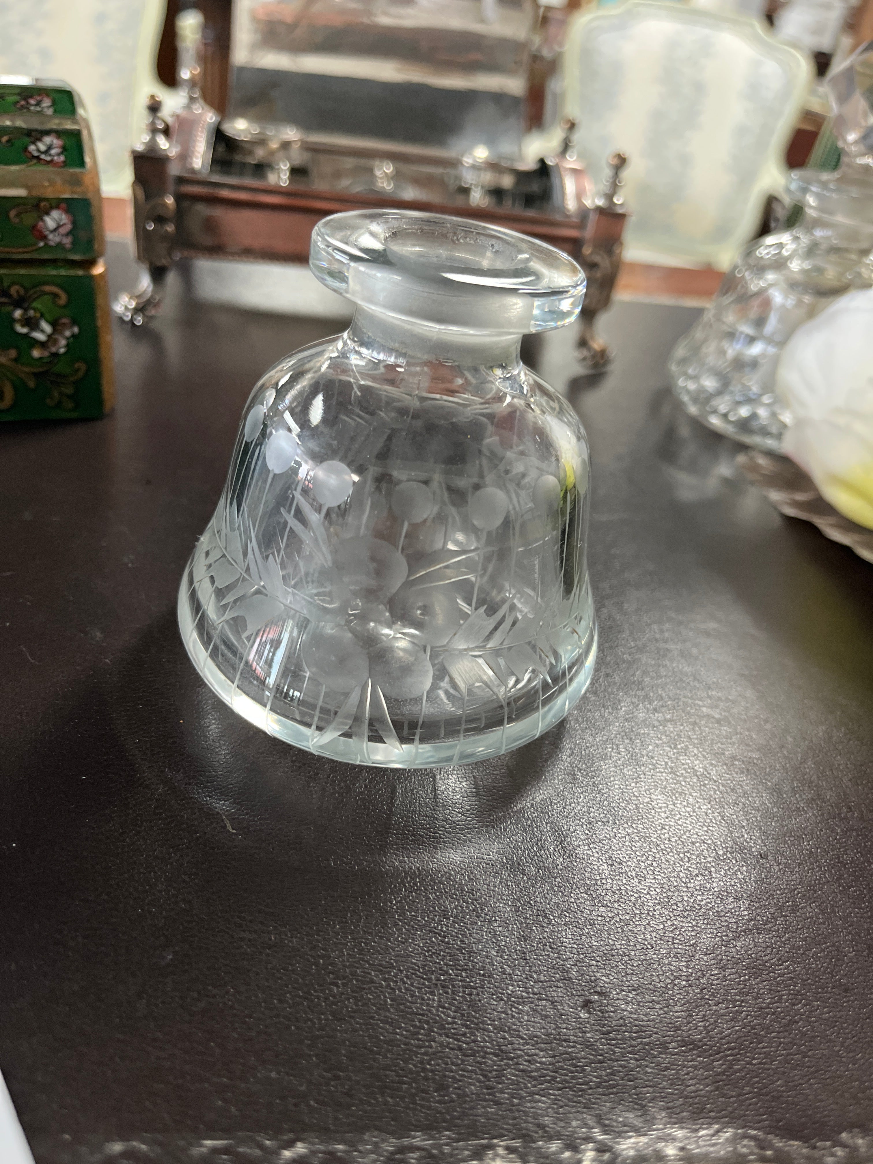 Vintage Etched Perfume Bottle