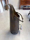 Tall Brass Coal Scuttle with One Delft Handle
