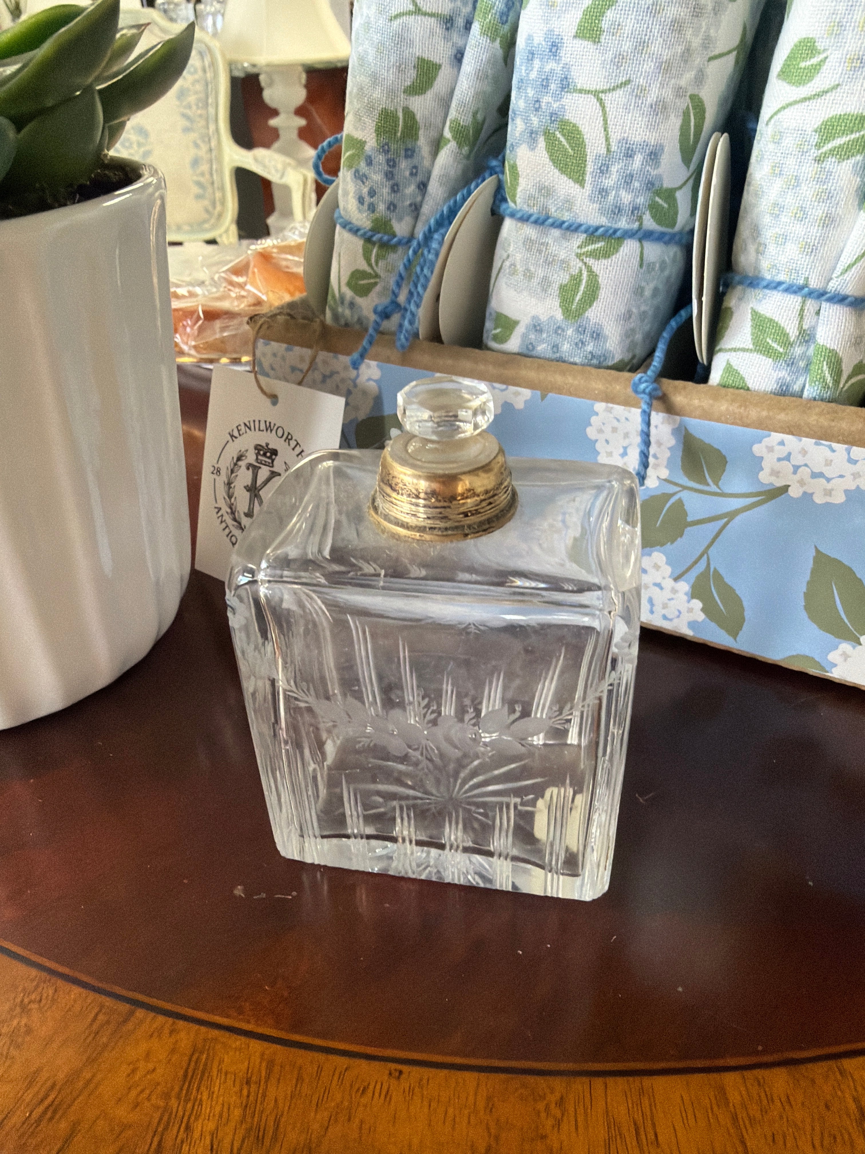 Etched Perfume Bottle, Large
