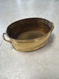 Vintage Brass Oval Planter with Handles