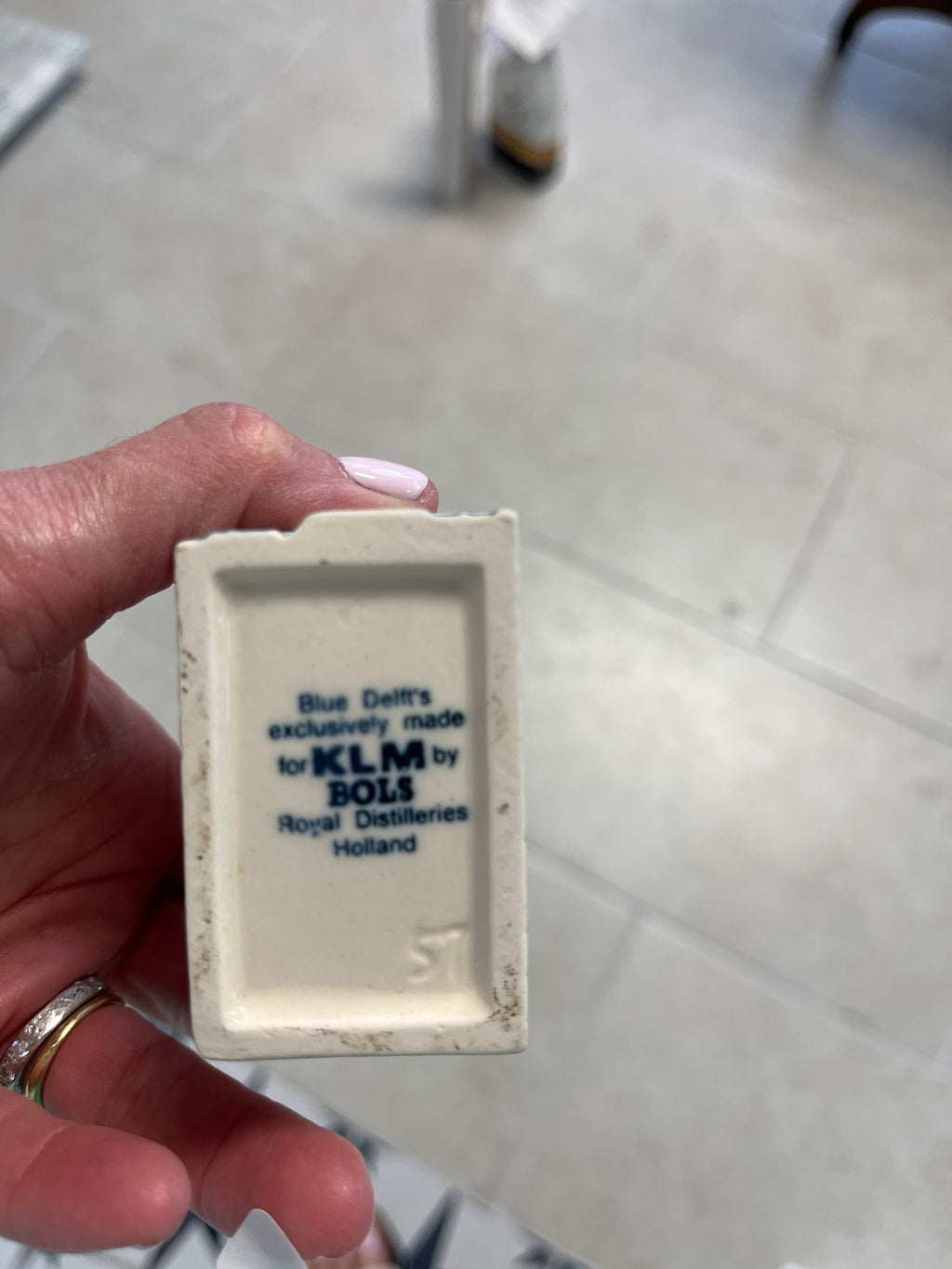 Vintage KLM Delft Blue miniature Dutch canal house #57