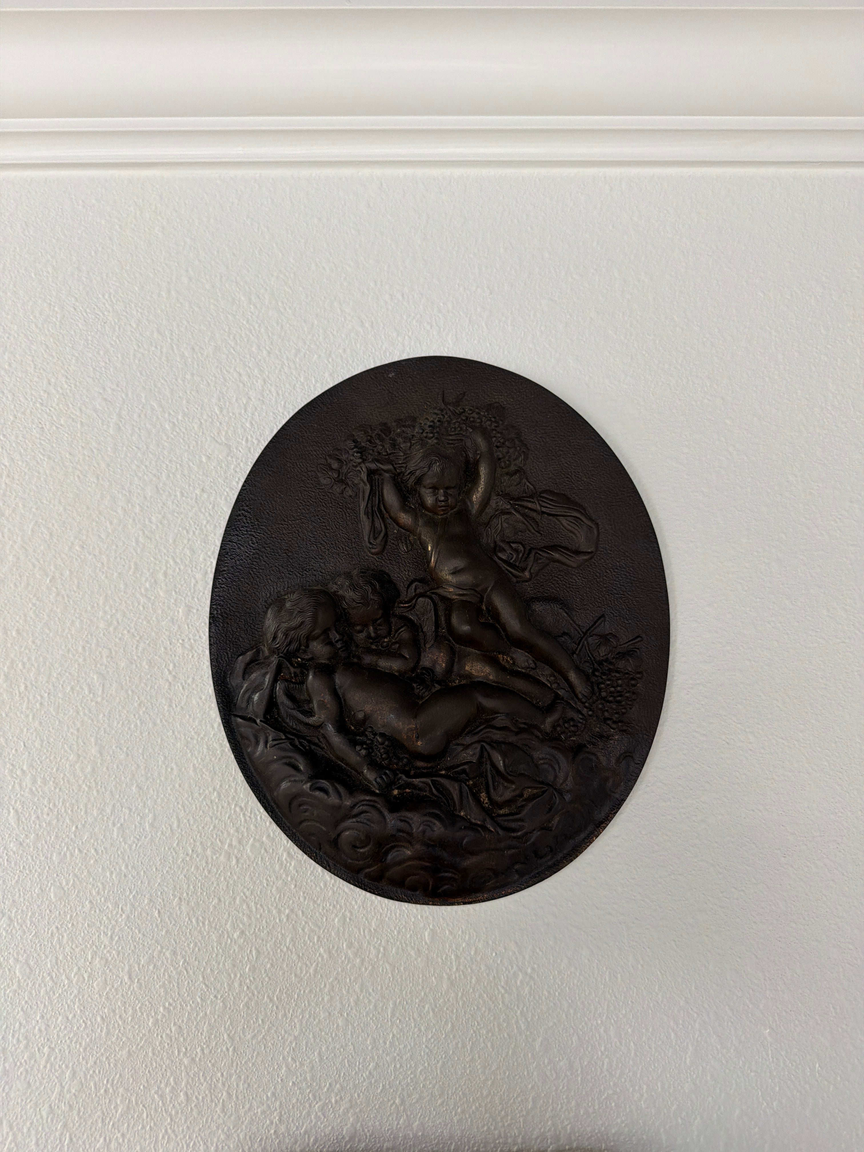 Cherub Wall Relief Plaque