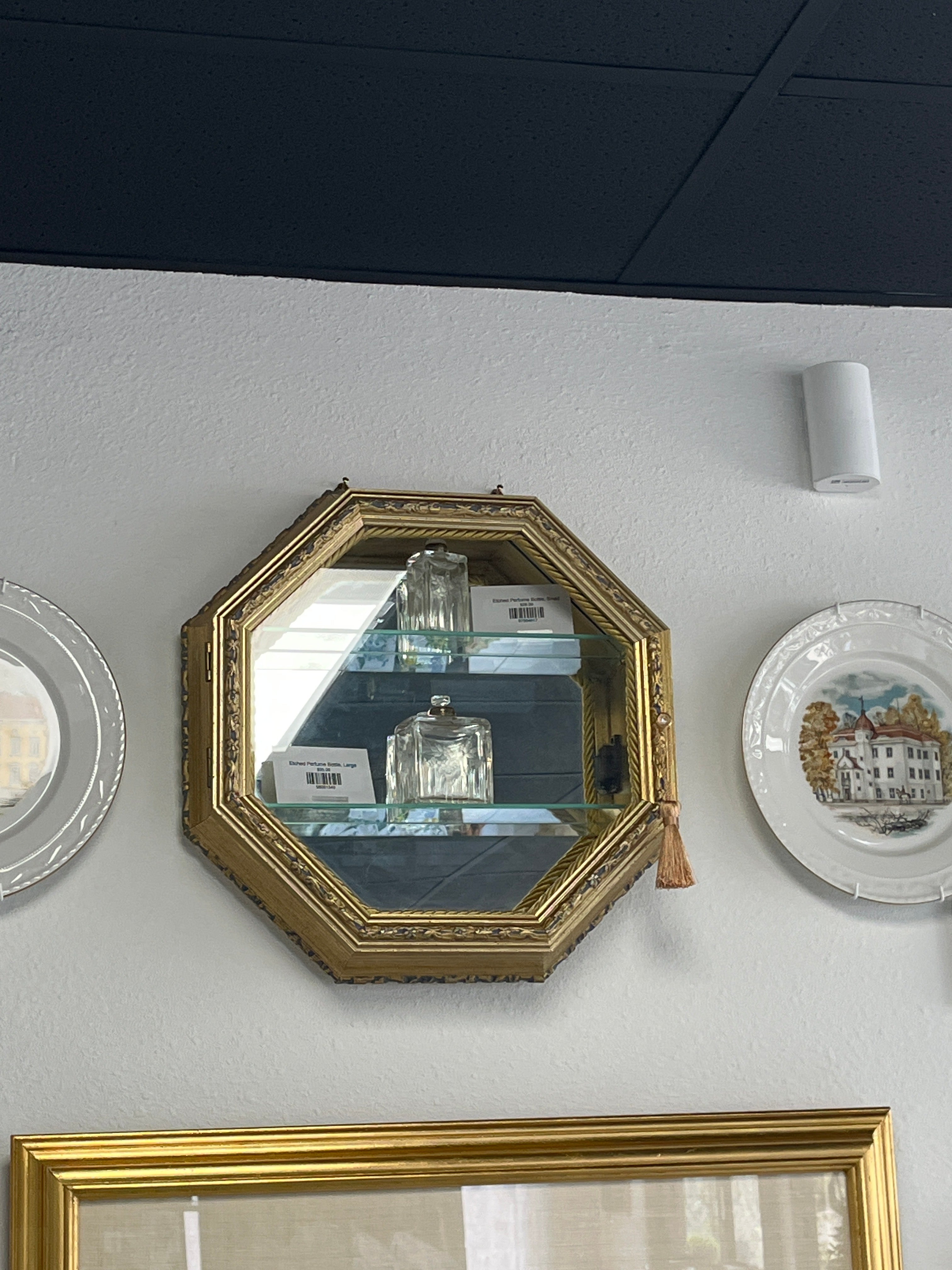 Octagonal Mirrored Wall Curio