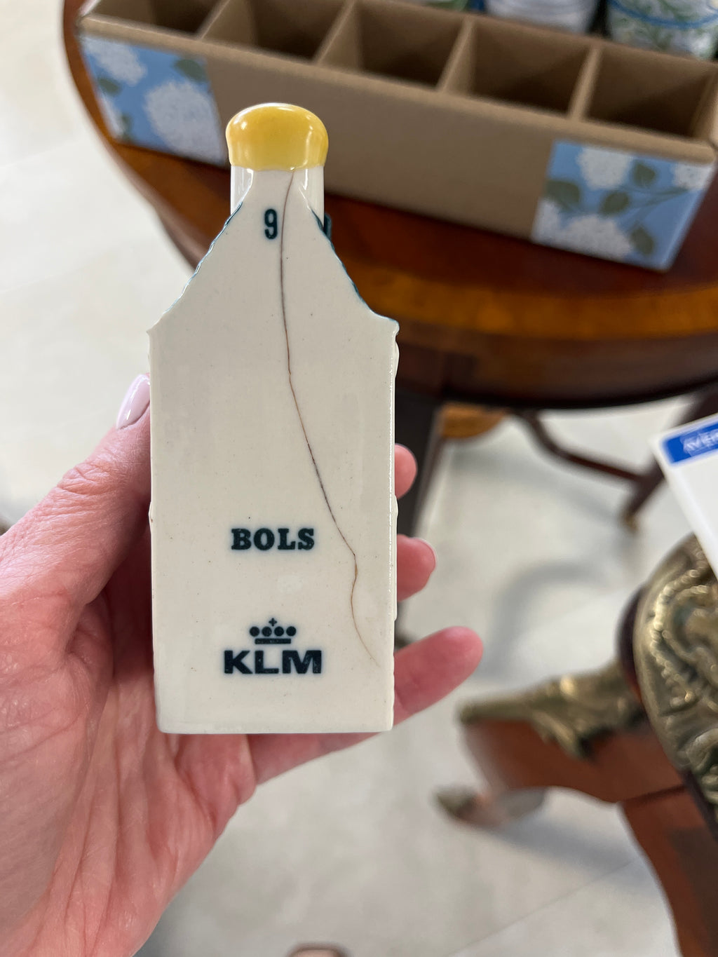 Vintage KLM Delft Blue miniature Dutch canal house #9