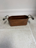 Mini Copper Oval Jardiniere with Delft Handles