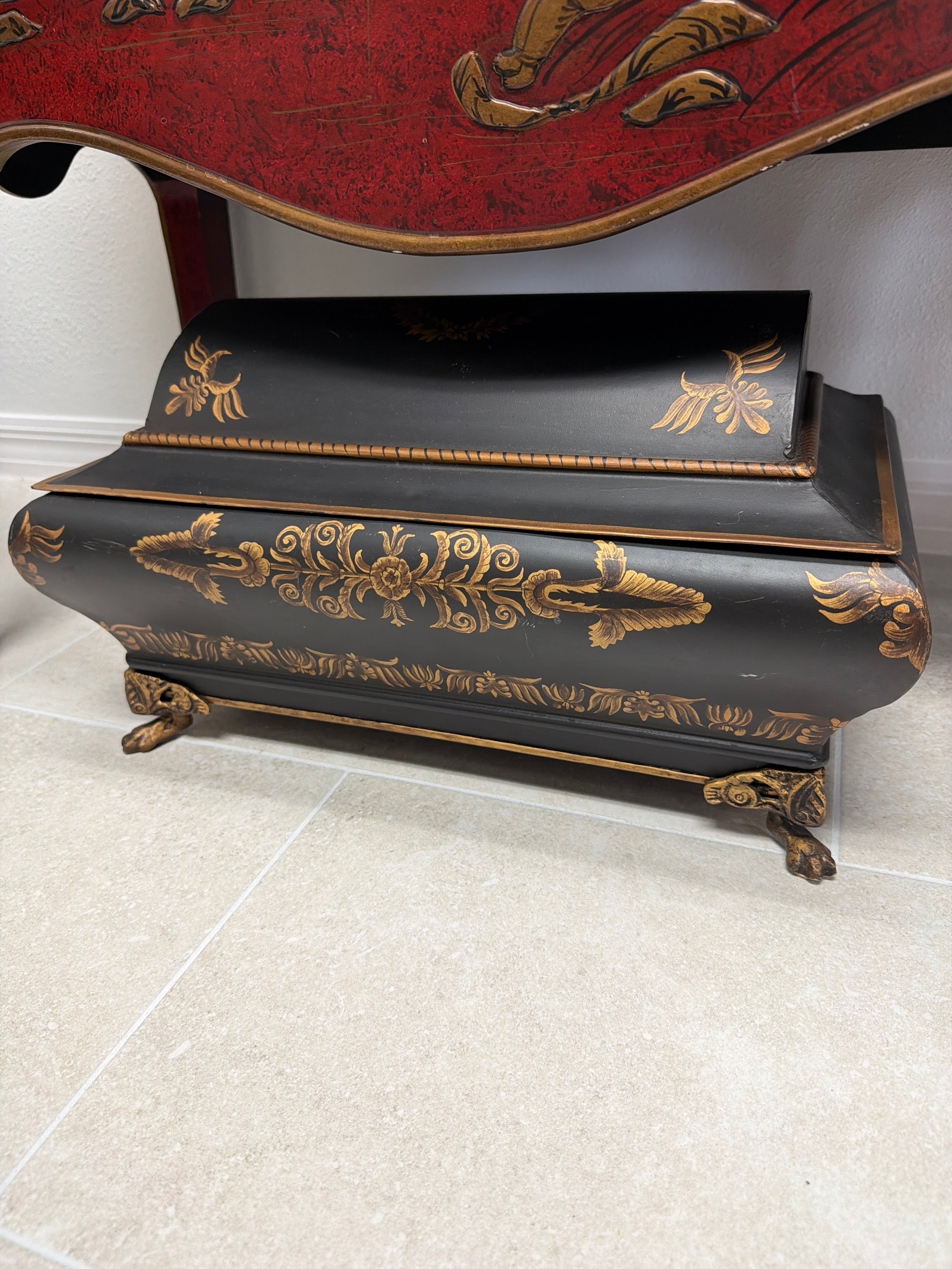 Vintage Gold Gilt Footed Box