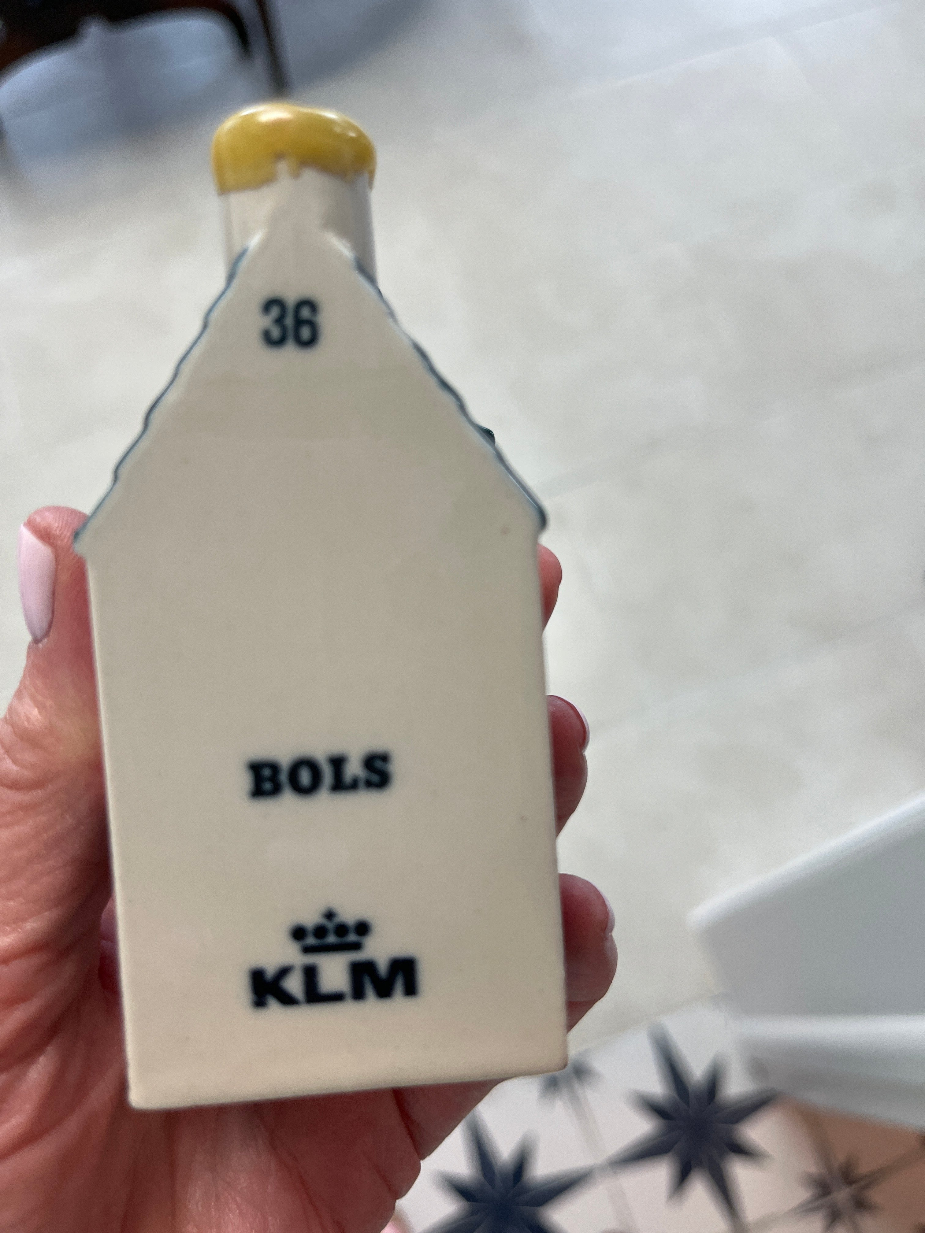 Vintage KLM Delft Blue miniature Dutch canal house #36