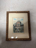 Watercolor of the Historic Fairmont Le Château Frontenac in Quebec City, Canada