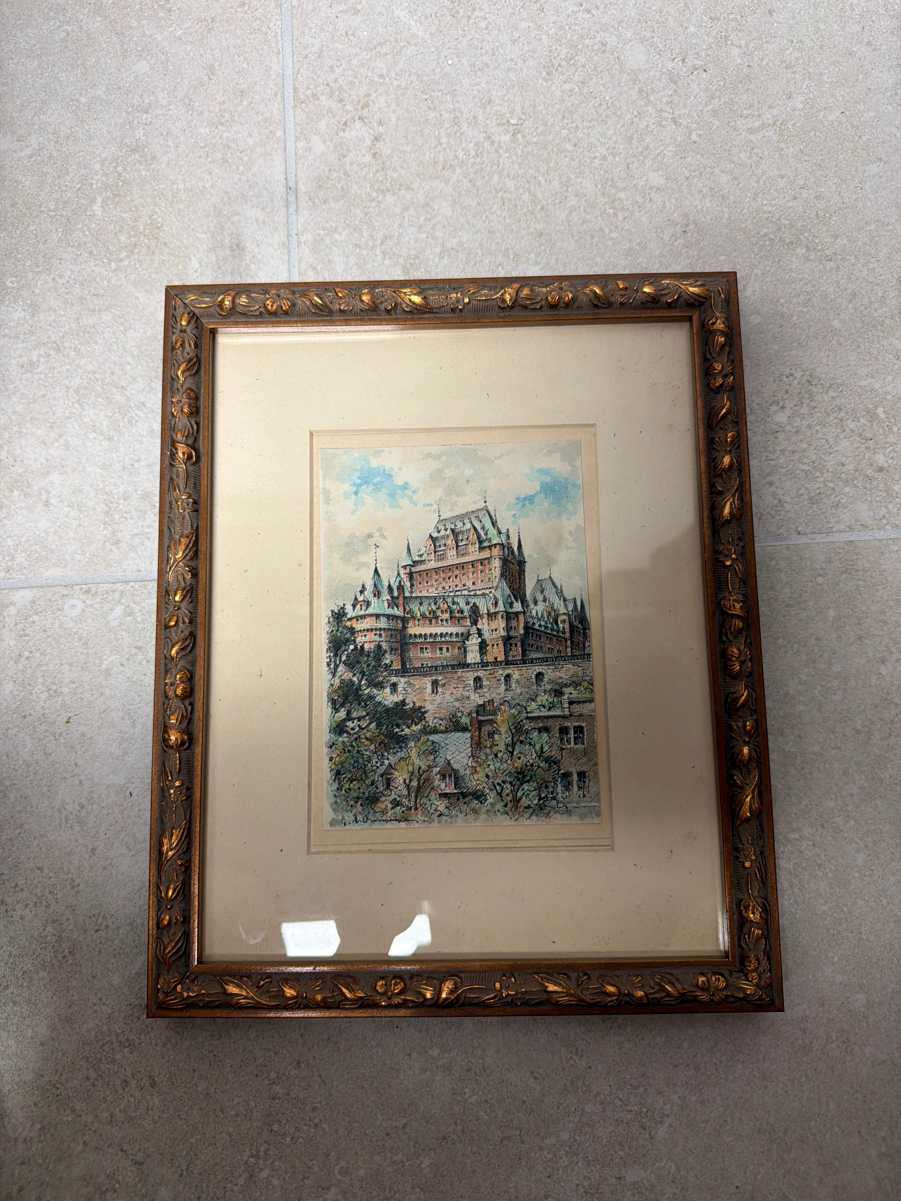 Watercolor of the Historic Fairmont Le Château Frontenac in Quebec City, Canada