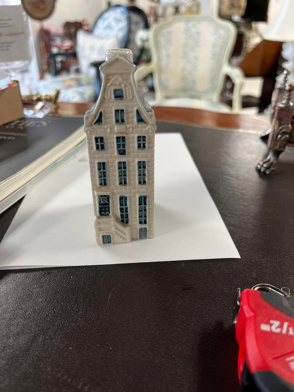 Vintage KLM Delft Blue miniature Dutch canal house #38