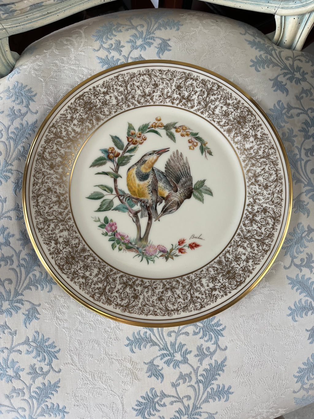 Lenox 1973 Meadowlark annual limited edition Boehm Birds plate.