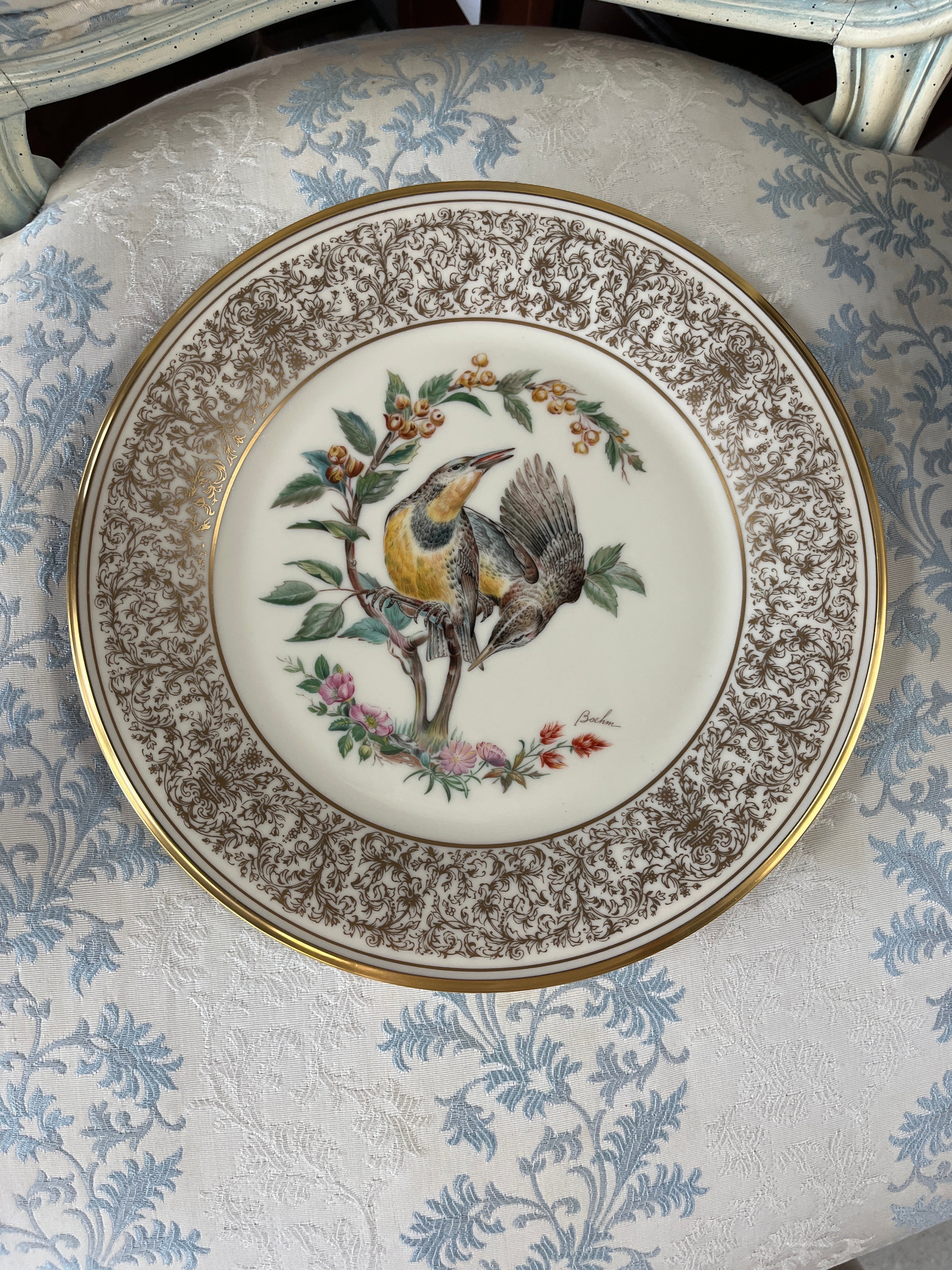 Lenox 1973 Meadowlark annual limited edition Boehm Birds plate.
