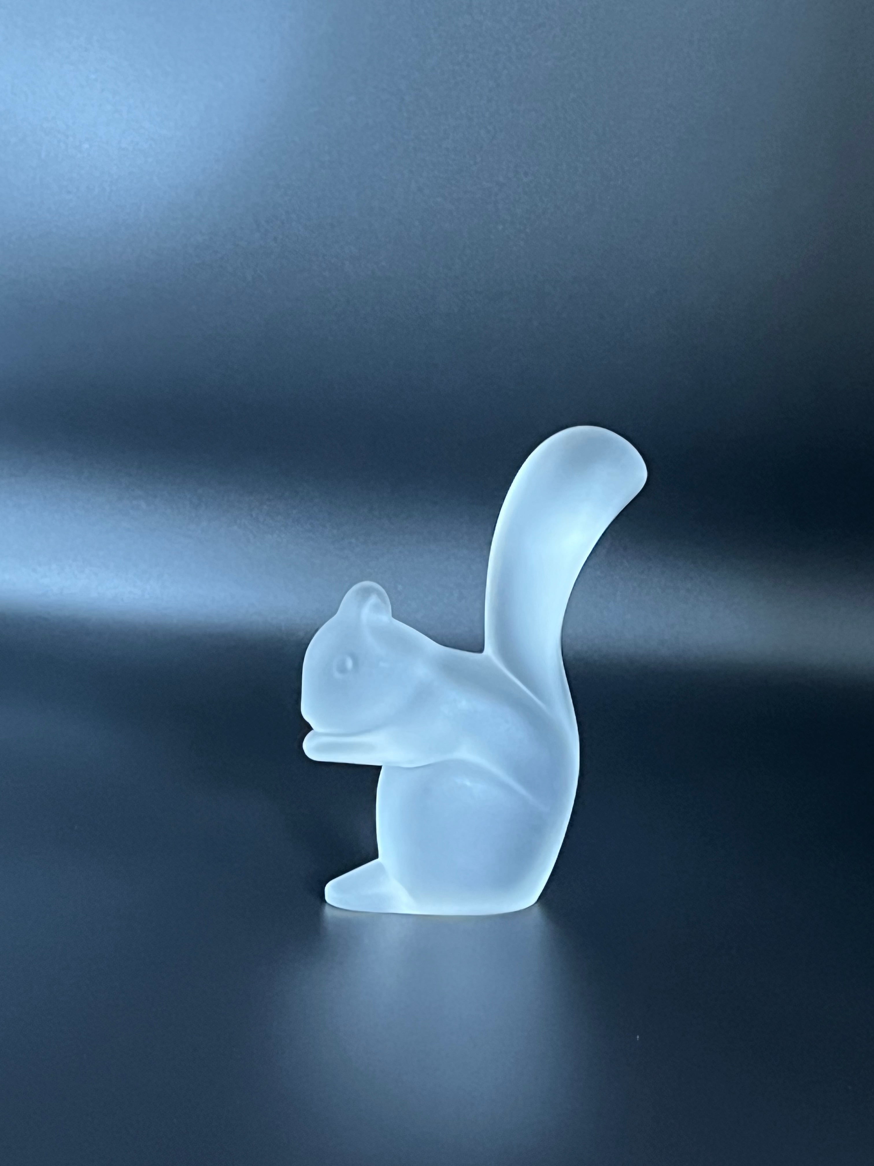 Baccarat Crystal Squirrel Figurine, Frosted