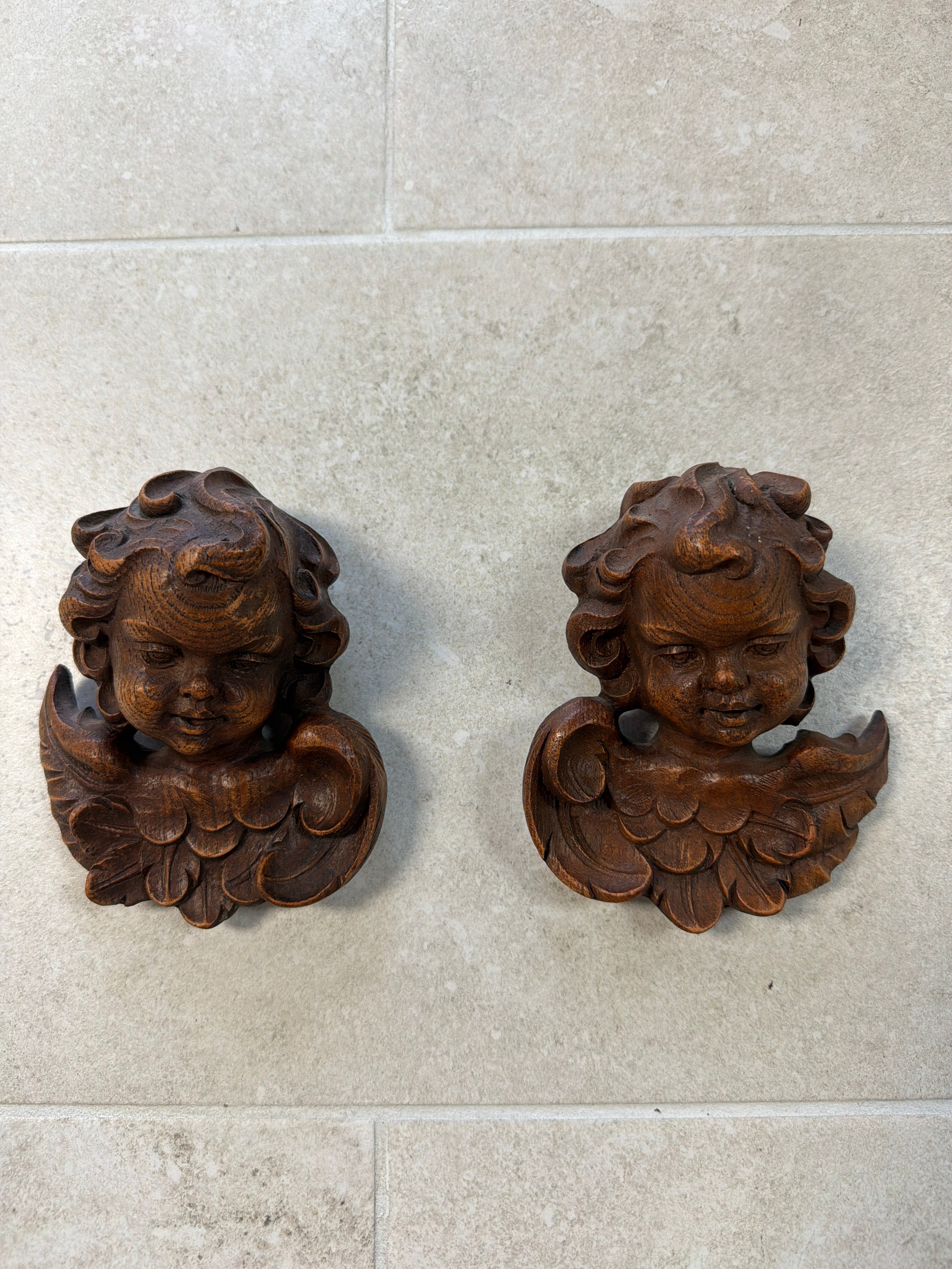 Hand-carved Wooden Cherub
