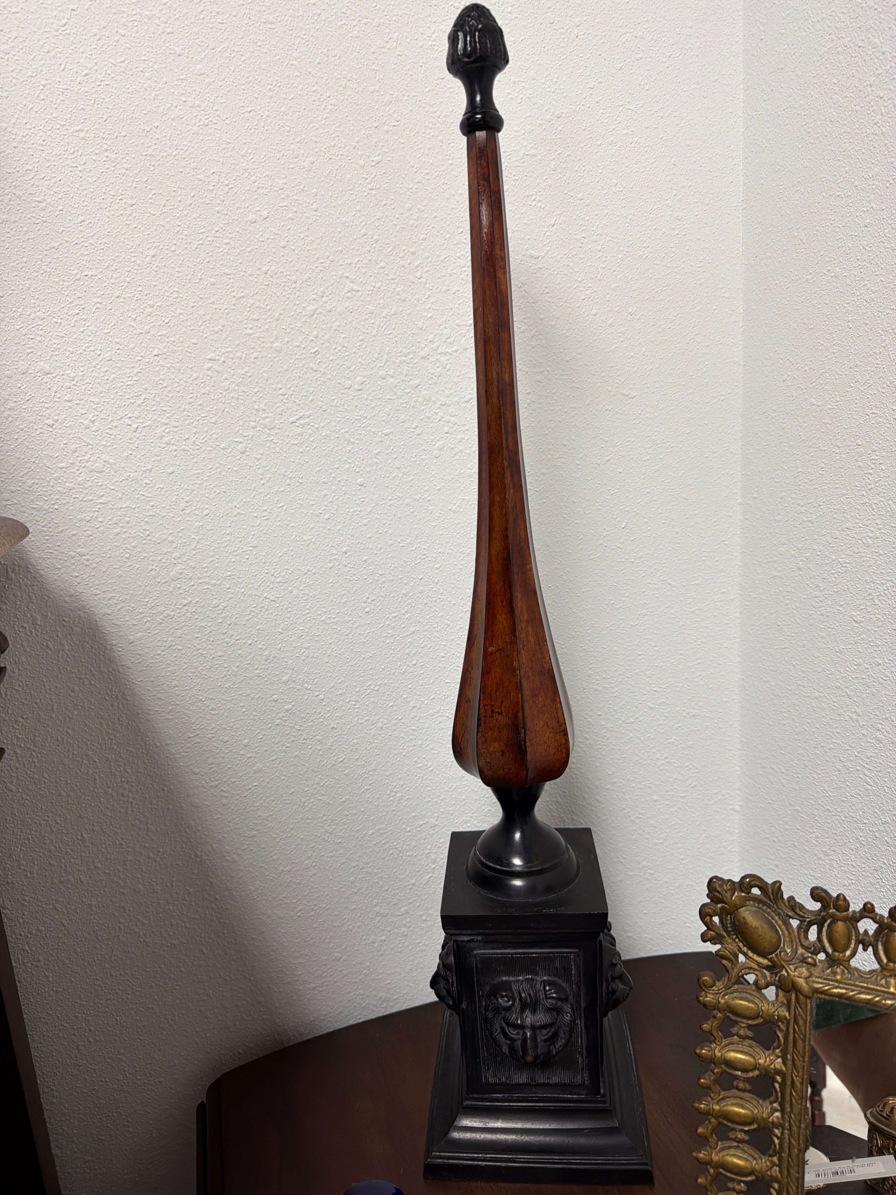 Architectural Finial with Lion Heads Base