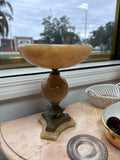 Brass & Alabaster Stone Pedestal