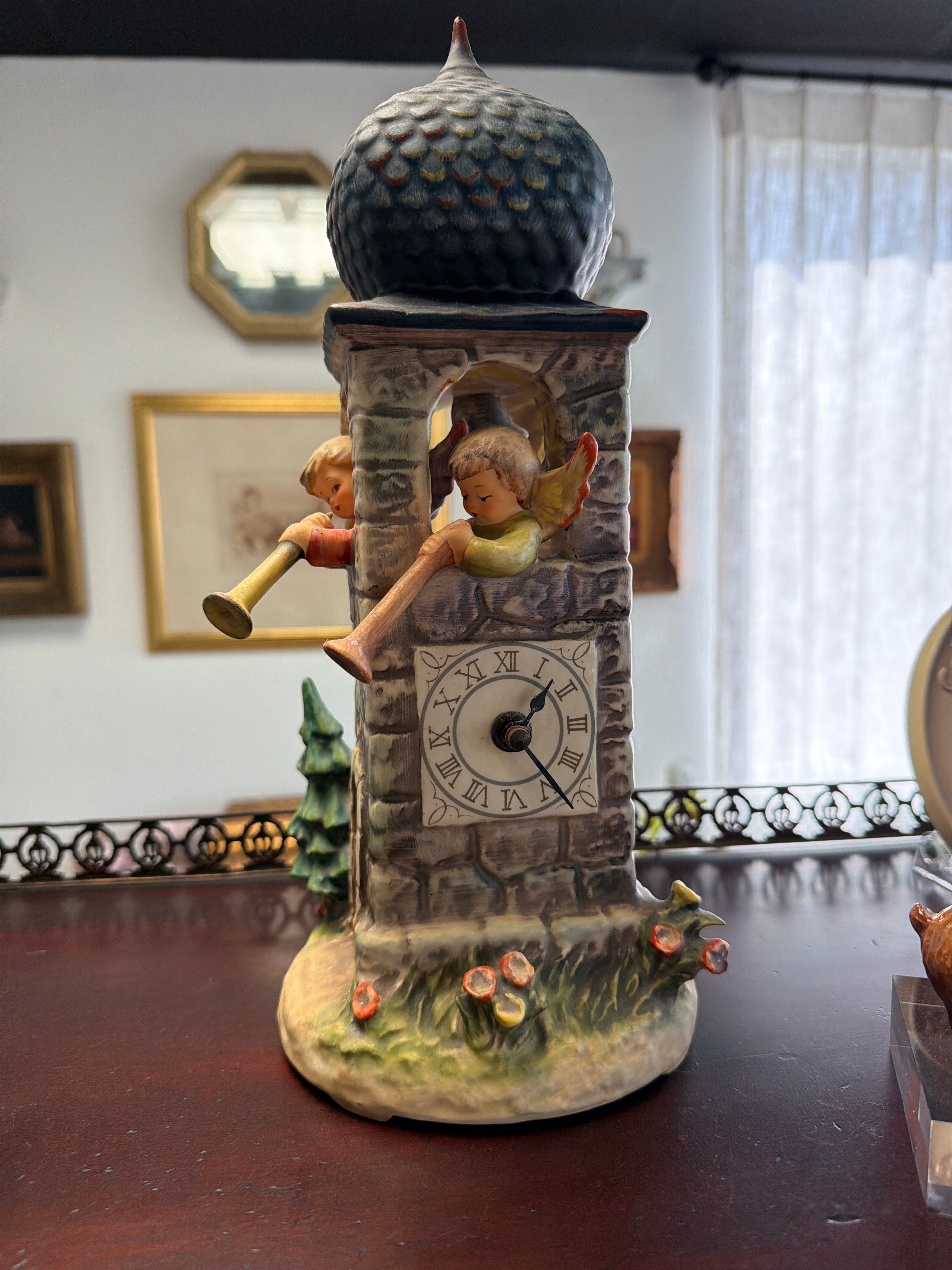 Vintage Goebel Hummel "Call to Worship" Musical Clock Tower Figurine