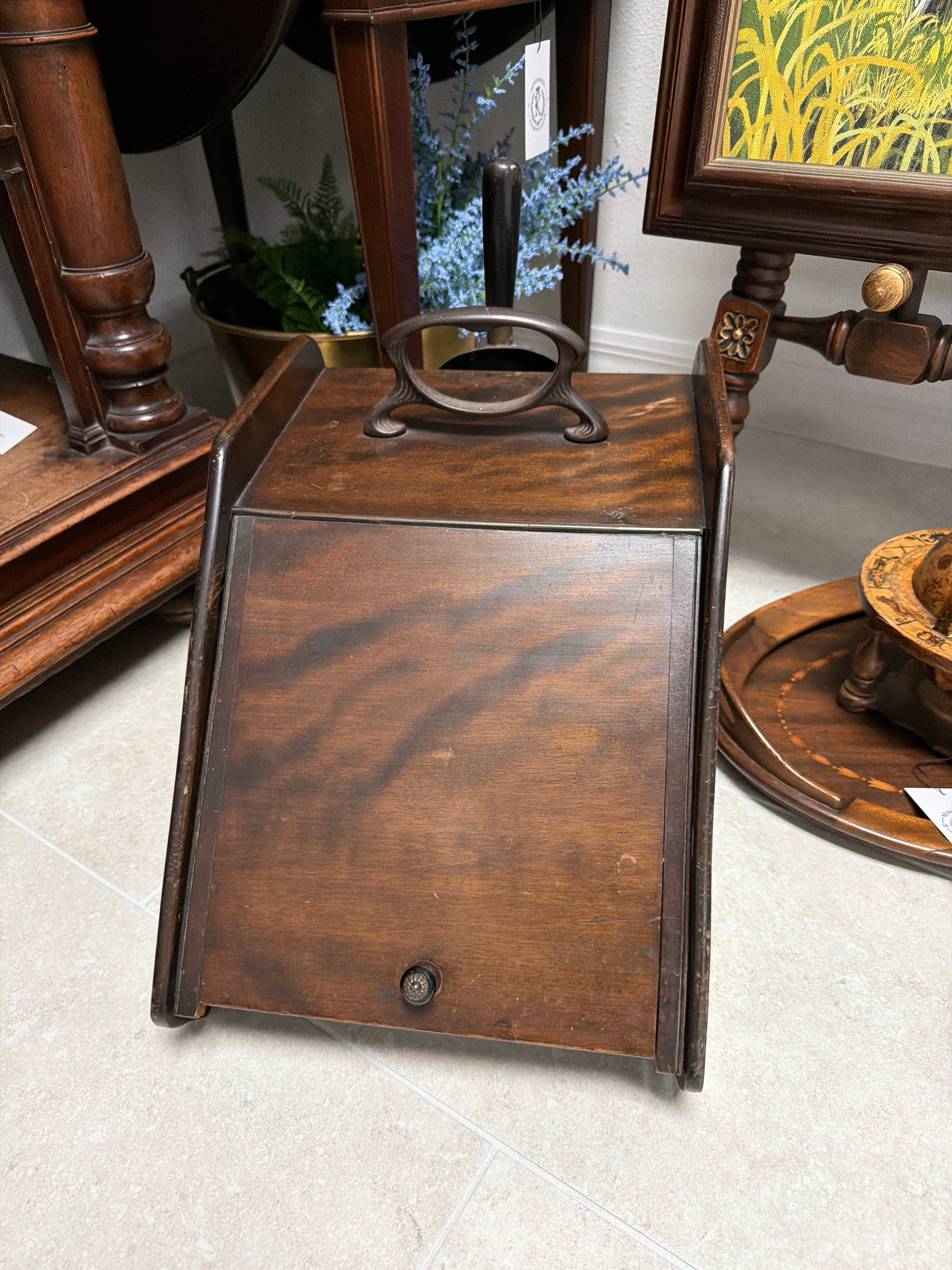 Antique Wooden Coal Box